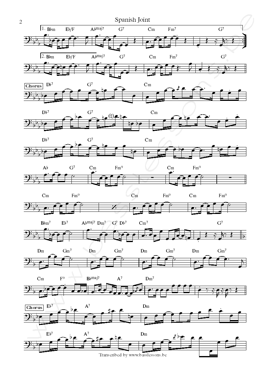 Dangelo spanish joint bass transcription part 2