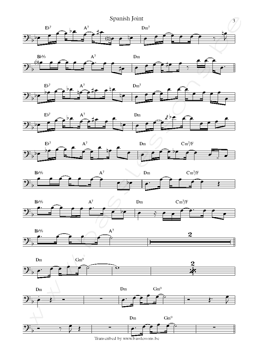 Dangelo spanish joint bass transcription part 3