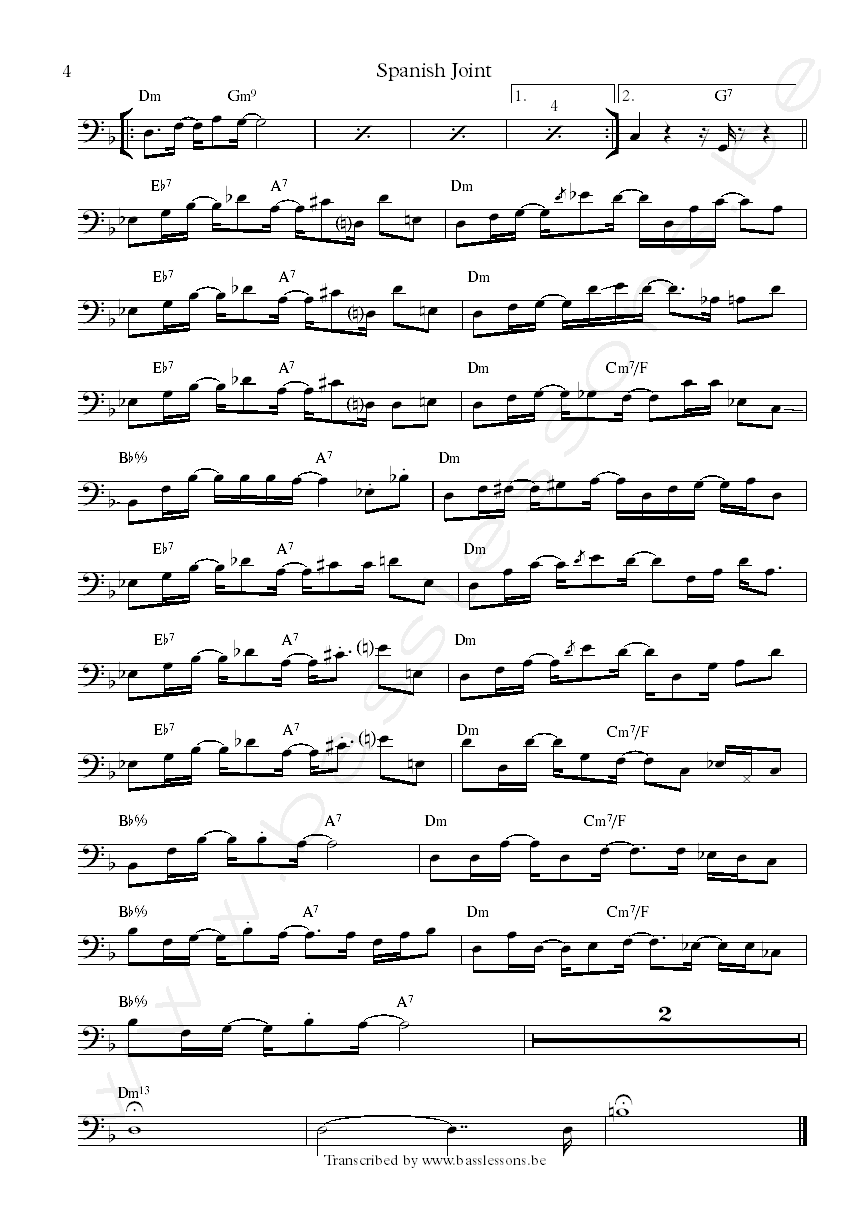 Dangelo spanish joint bass transcription part 4