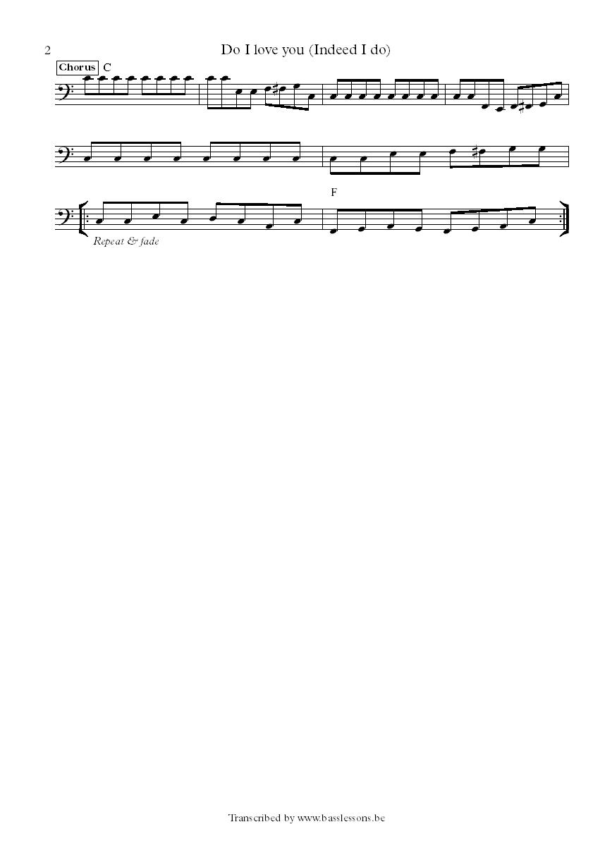 Frank wilson Do I love you carol kaye bass transcription part 2