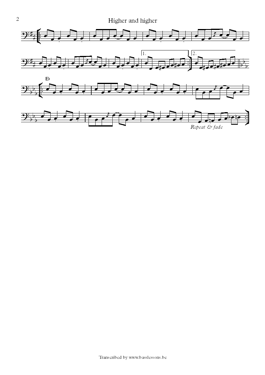 rita coolidge higher and higher leland sklar bass transcription part 2