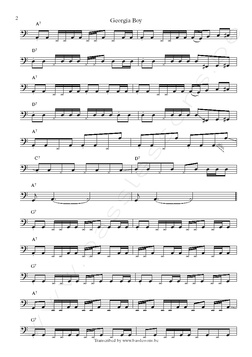 Al Green Georgia Boy bass transcription part 2