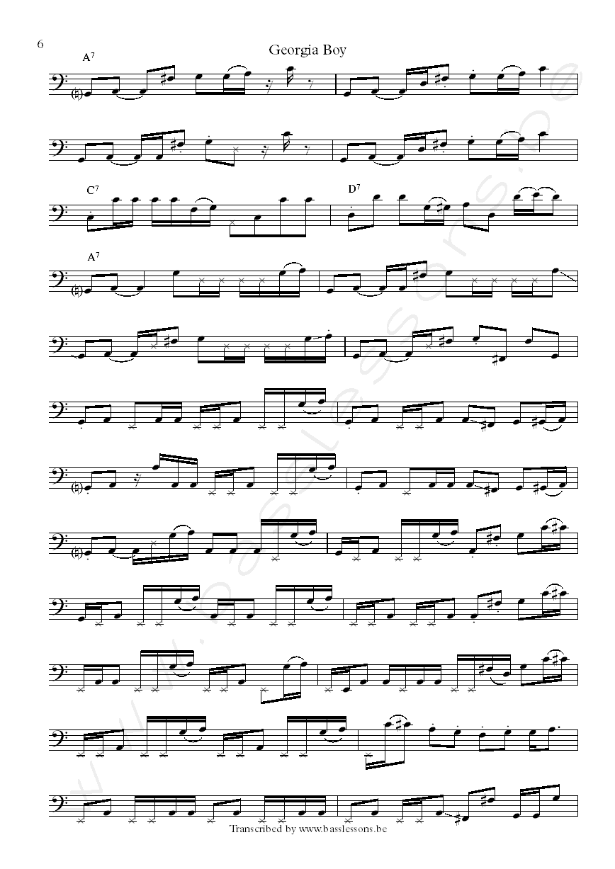 Al Green Georgia Boy bass transcription part 6