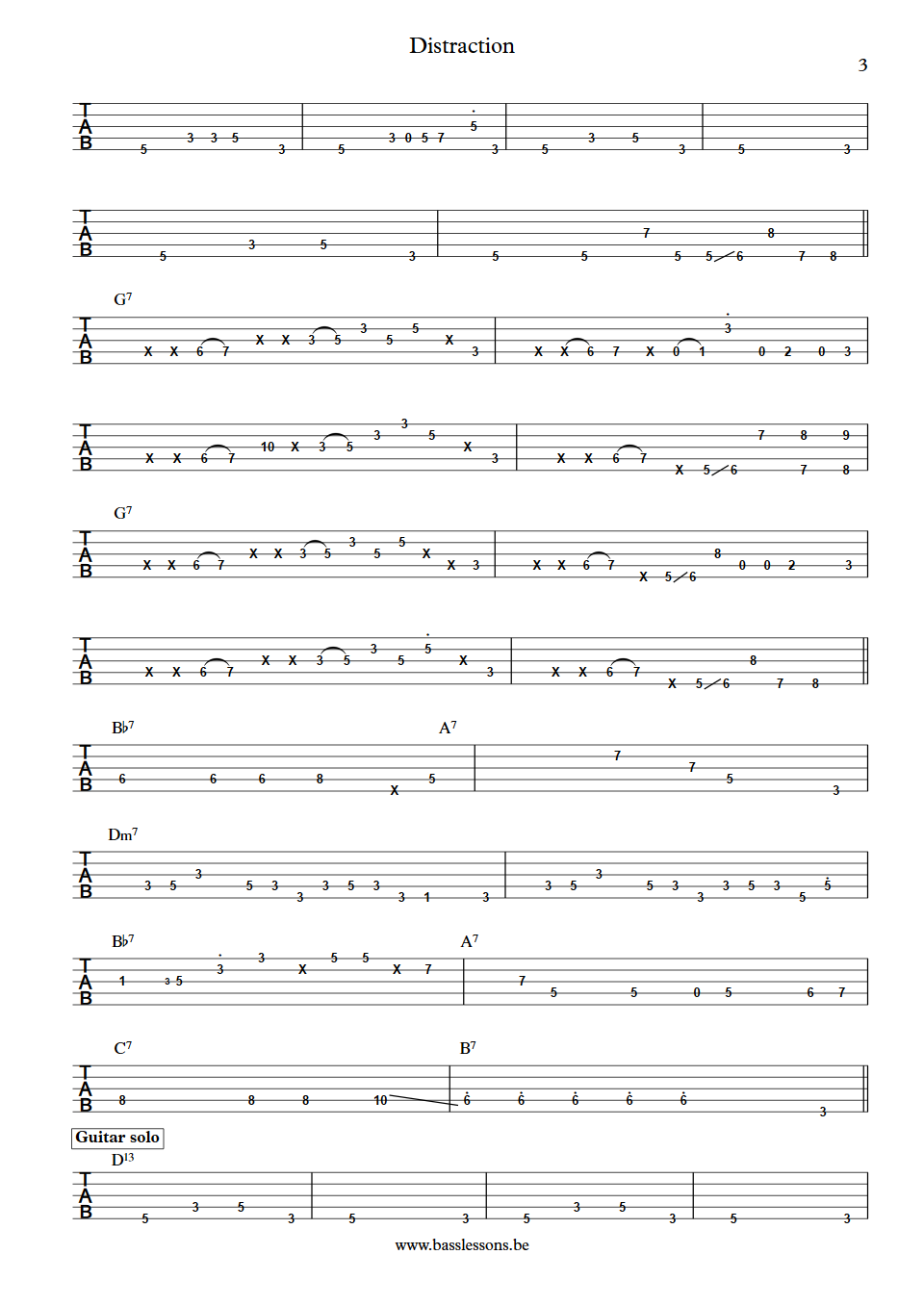 Adam Nitti Distraction bass tabs part 3