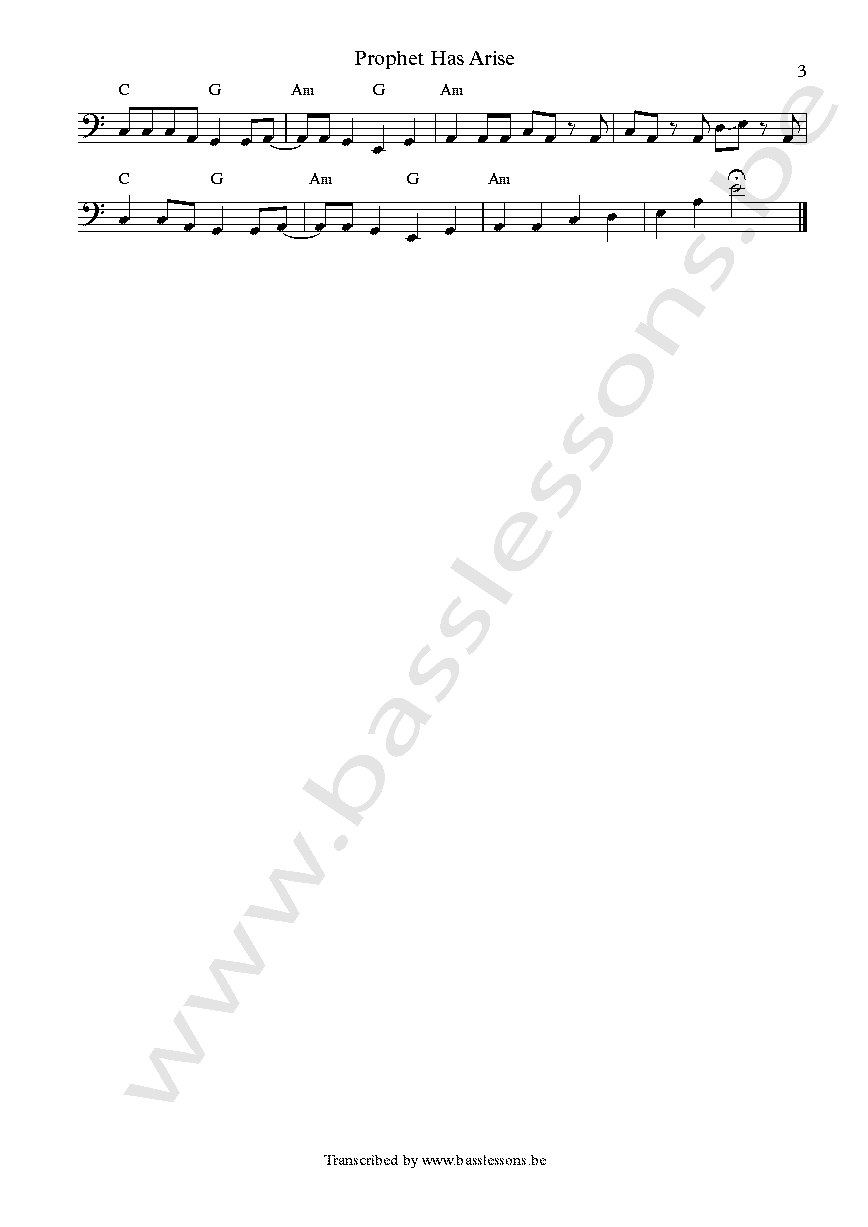 Sinead OConnor Prophet Has Arise  Robbie Shakespeare bass transcription part 3