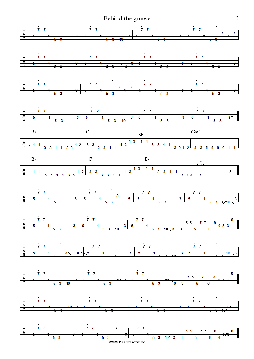 Teena Marie Behind the groove Oscar Alston bass tab part 3