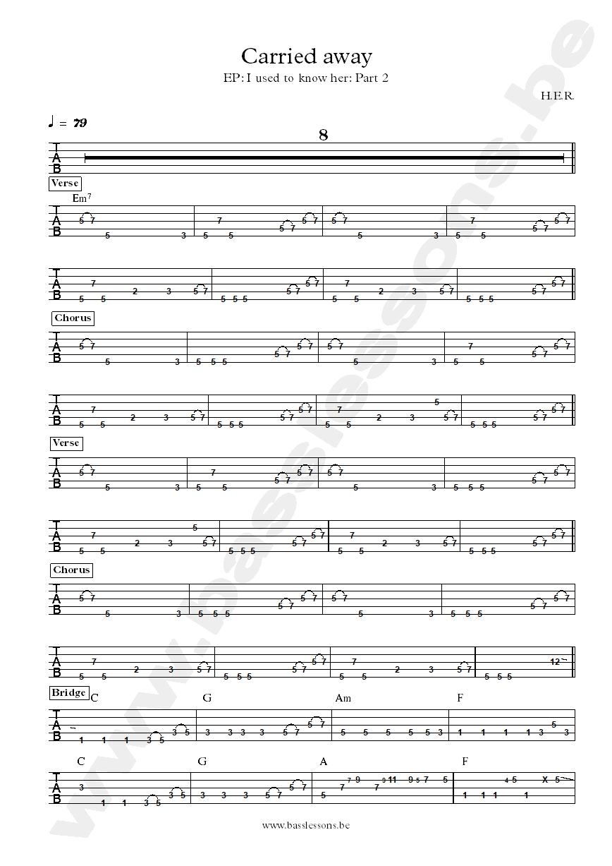 H.E.R. Carried away bass tab