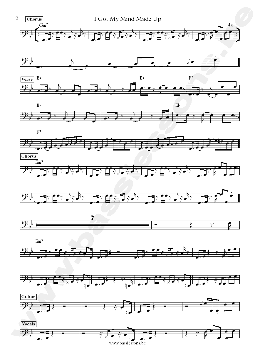 Instant Funk I got my mind made up Raymond Earl bass transcription part 2