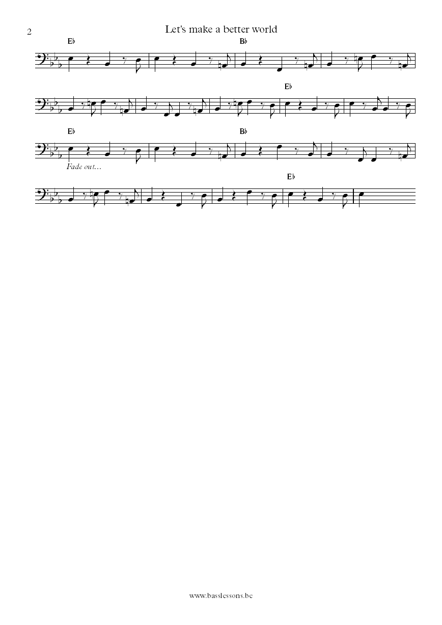 Dr. John Let's make a better world George Porter Jr. bass transcription part 2