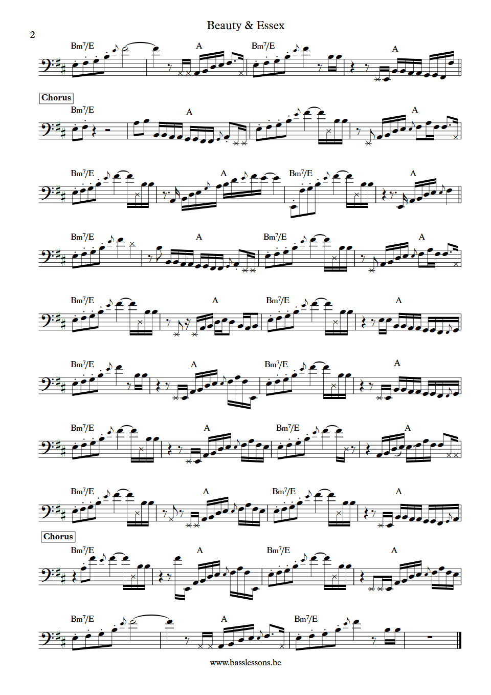 Free Nationals Beauty and Essex Kelsey Gonzalez bass transcription part 2