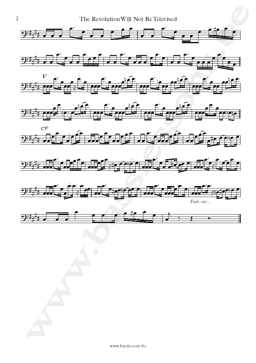 Gil Scott-Heron The Revolution Will Not Be Televised Ron Carter bass transcription part 2