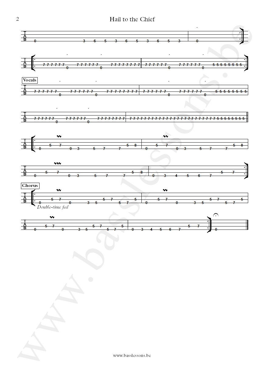 Prophets of Rage Hail to the Chief Tim Commerford bass tab part 2