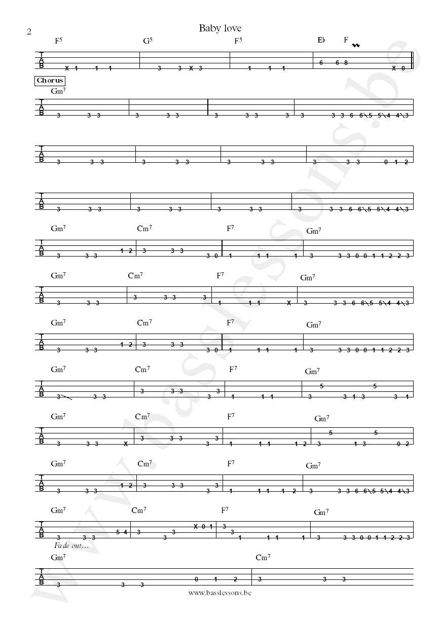 Mothers finest Baby love Jerry Seay bass tab part 2