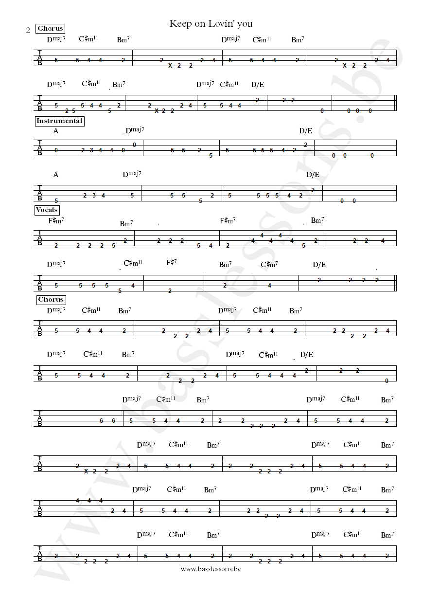 Harold Melvin and the Blue Notes Keep on Lovin You Ronnie Baker bass tab part 2