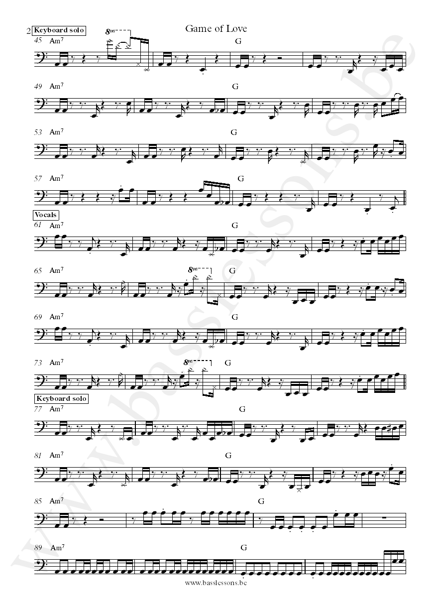 Daft Punk The Game Of Love Nathan East bass transcription part 2