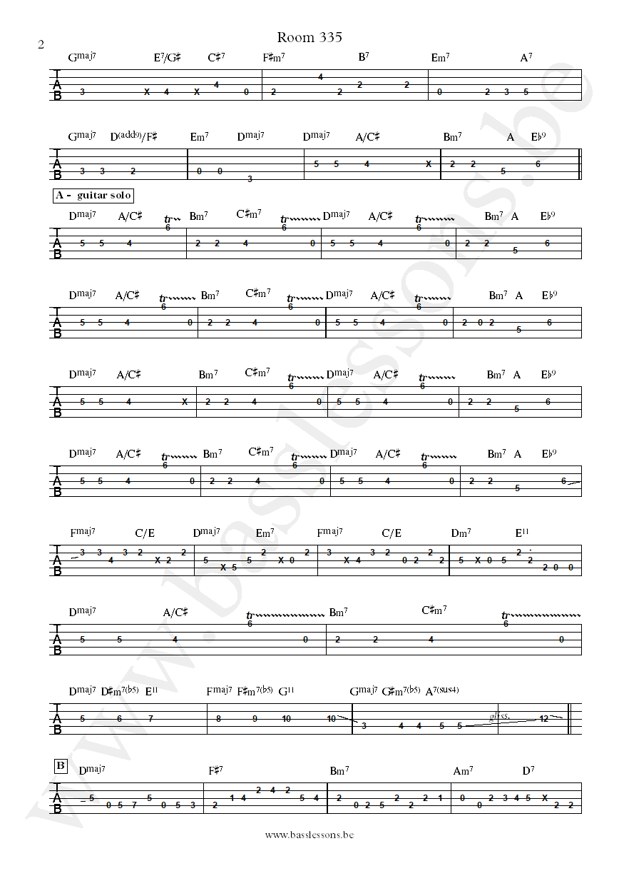 Larry Carlto Room 335 Abraham Laboriel bass tab part 2