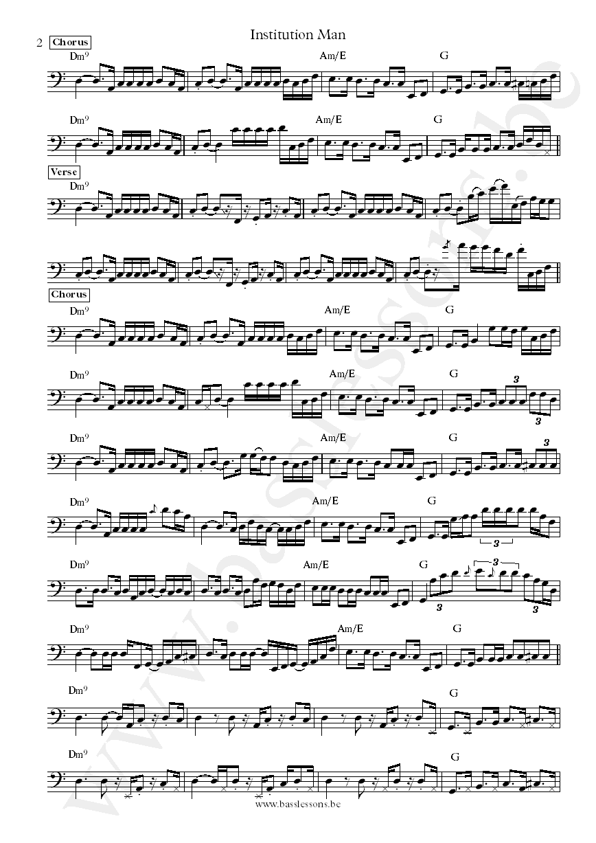 Mother earth Institution man Neil Corcoran bass transcription part 2