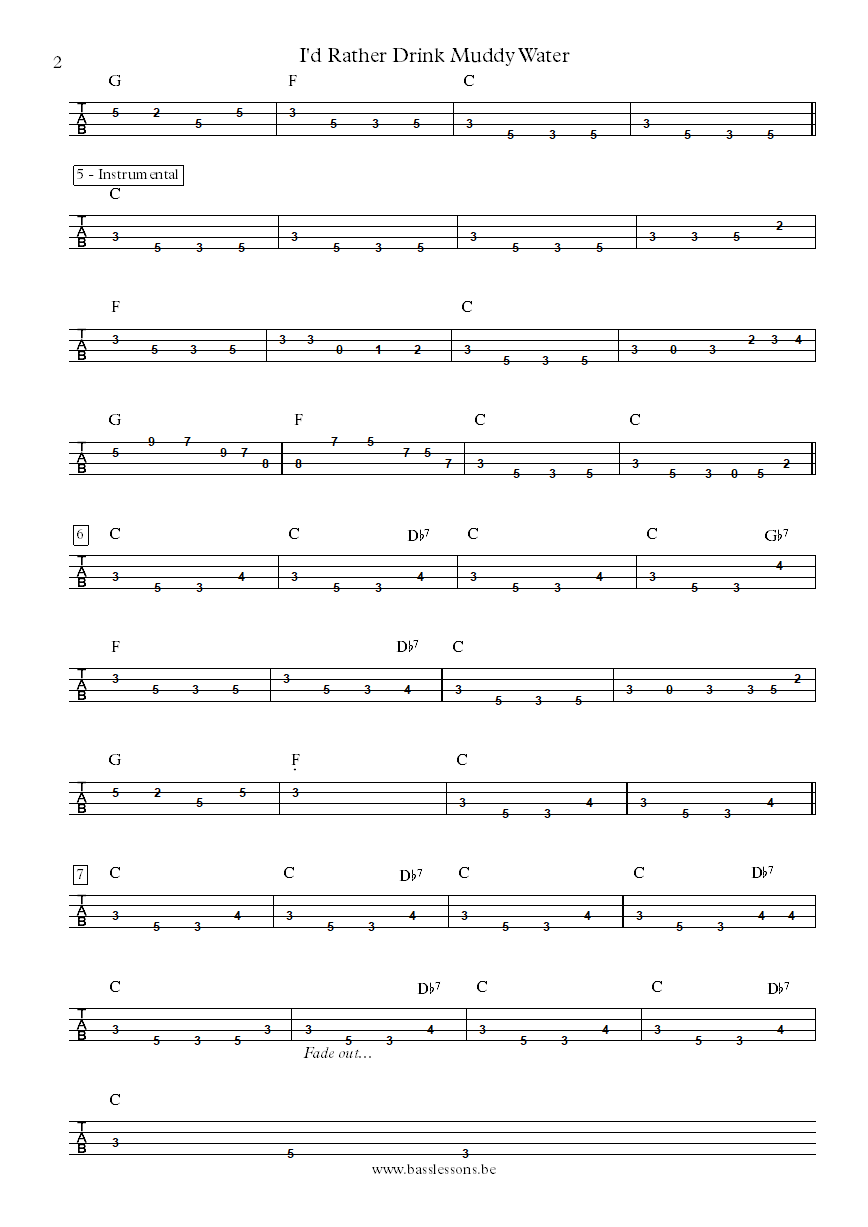 Johnnie Taylor I d Rather Drink Muddy Water Donald Duck Dunn bass tab part 2