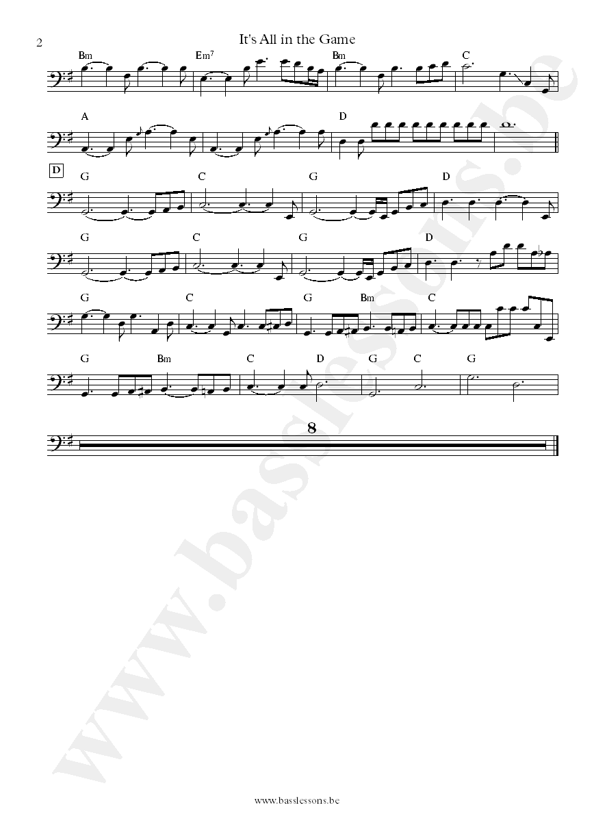 Van Morrison Its All in the Game David Hayes bass transcription part 2