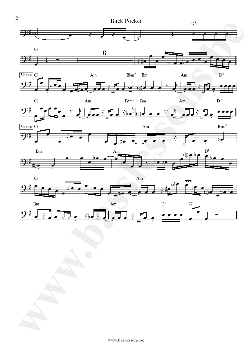 Vulfpeck Back Pocket Joe Dart bass transcription part 2