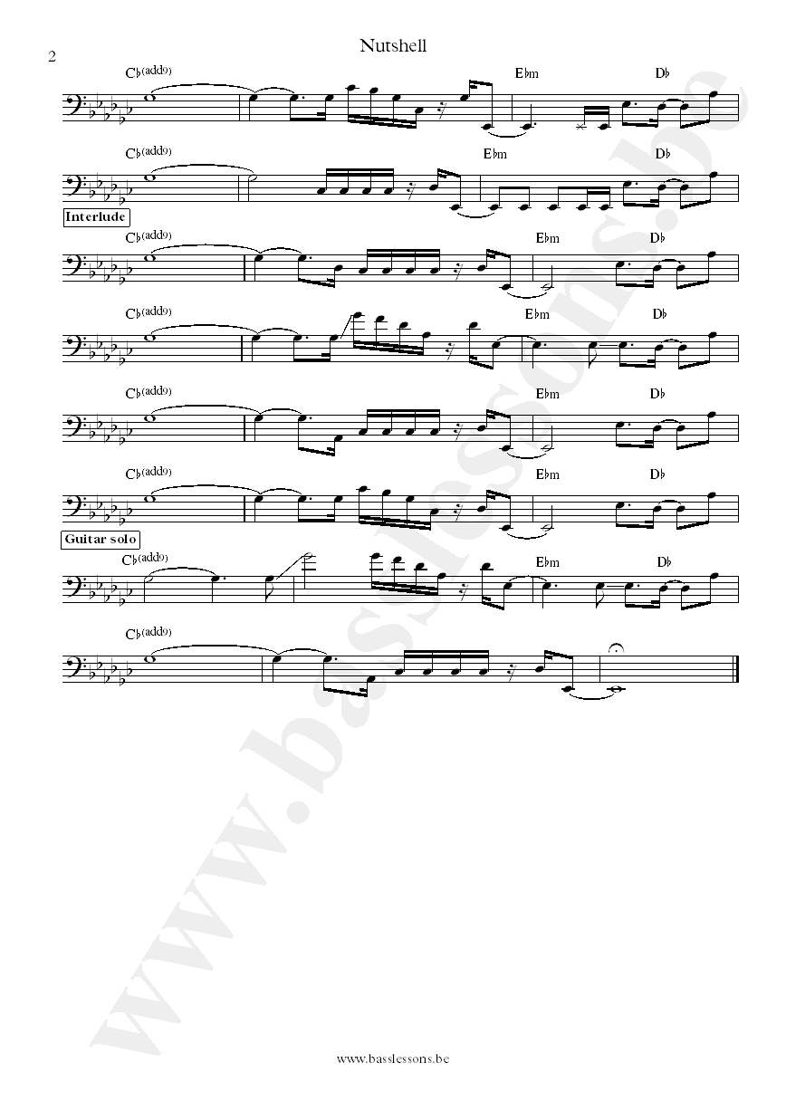 Alice in Chains Nutshell Mike Inez bass transcription part 2