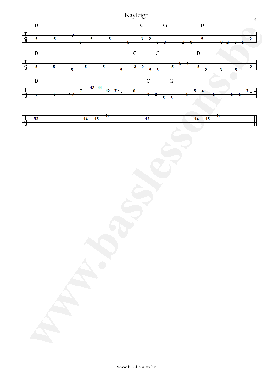 Marillion Kayleigh Pete Trewavas bass tab part 3