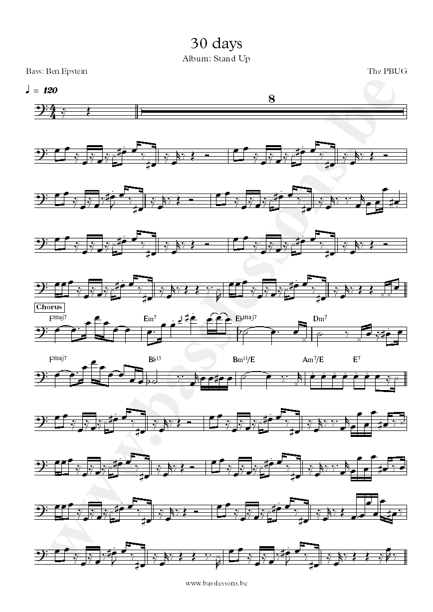 The PBUG 30 days Ben Epstein bass transcription