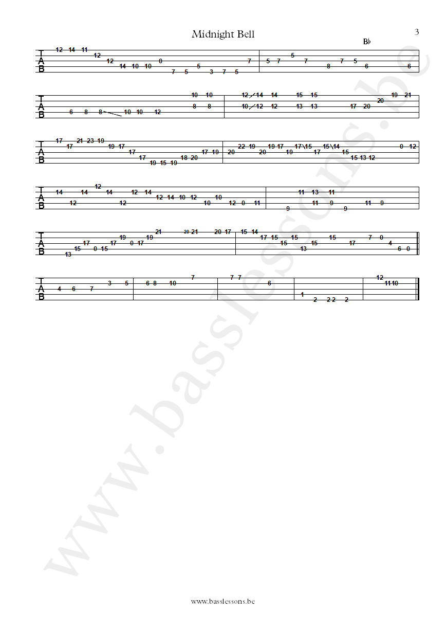 Planet X Midnight Bell Jimmy Johnson bass tab part 3