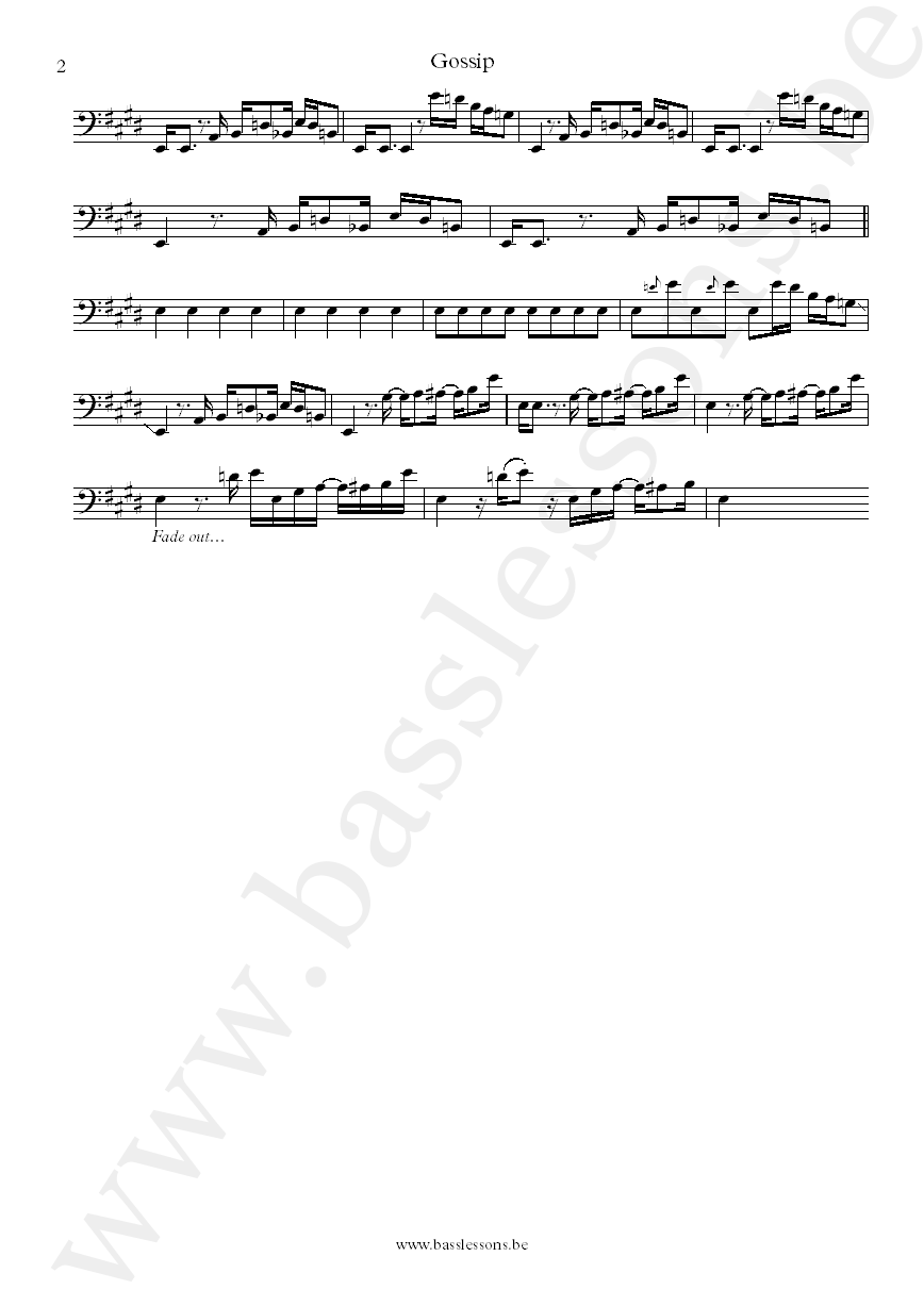 Cyril Neville Gossip George Porter Jr. bass transcription part 2