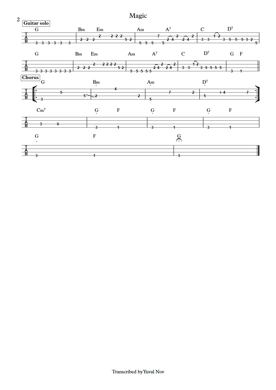 Pilot Magic David Paton bass tab part 2