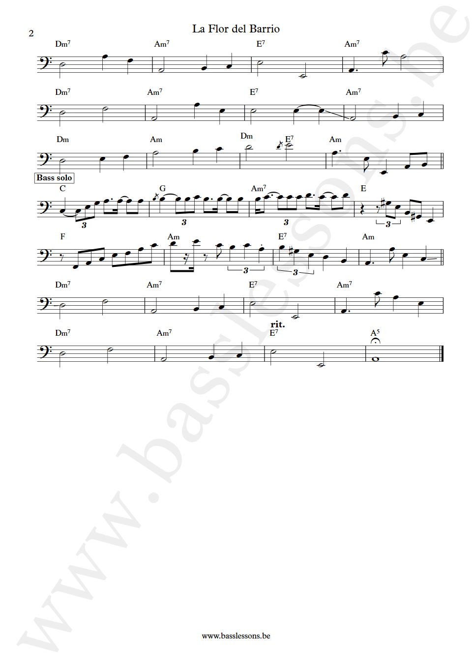 John Zorn La Flor del Barrio Trevor Dunn bass transcription part 2