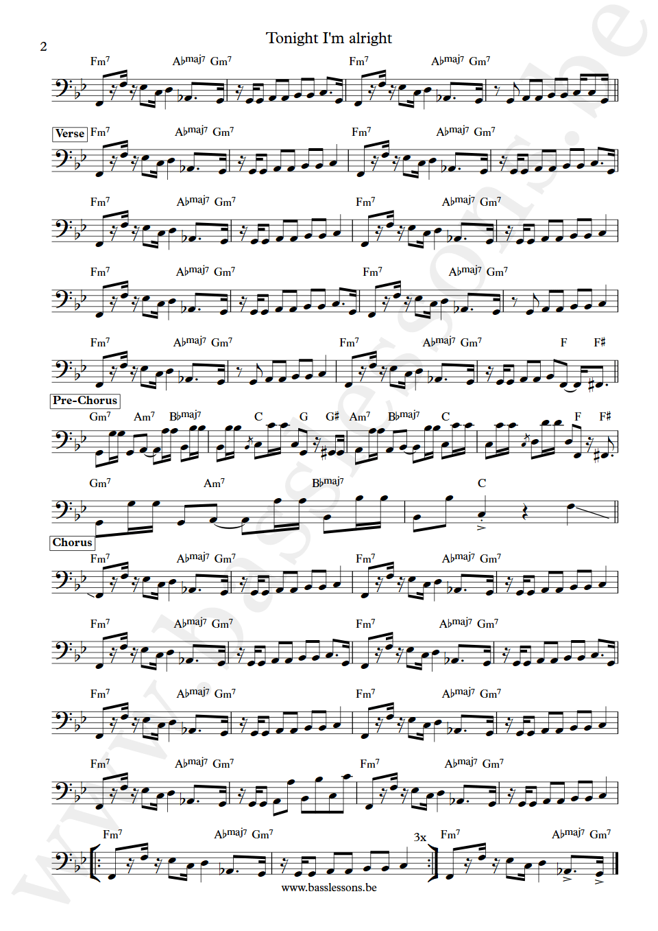 Narada Michael Walden Tonight Im Alright T.M. Stevens bass transcription part 2