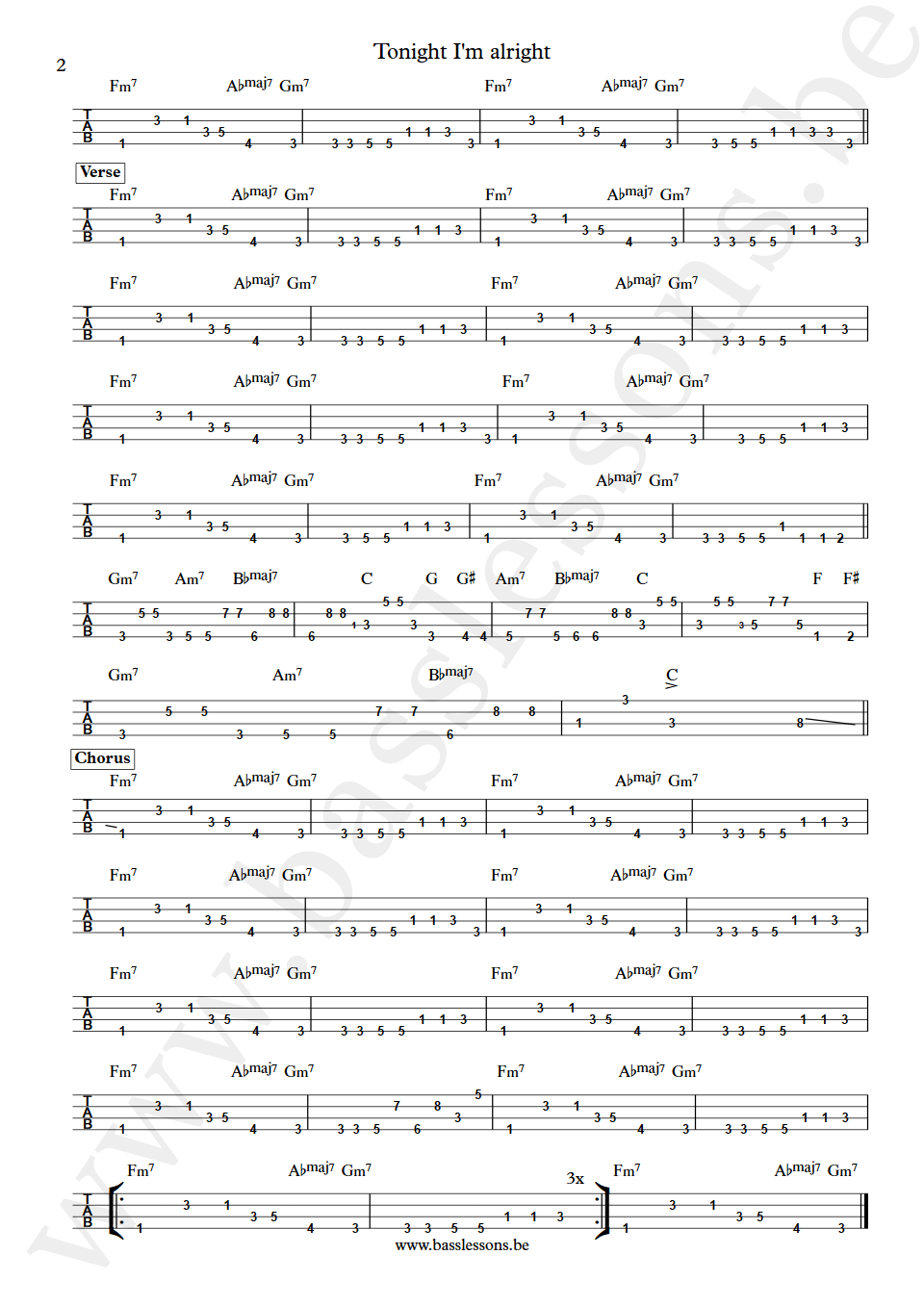 Narada Michael Walden Tonight Im Alright T.M. Stevens bass tab part 2