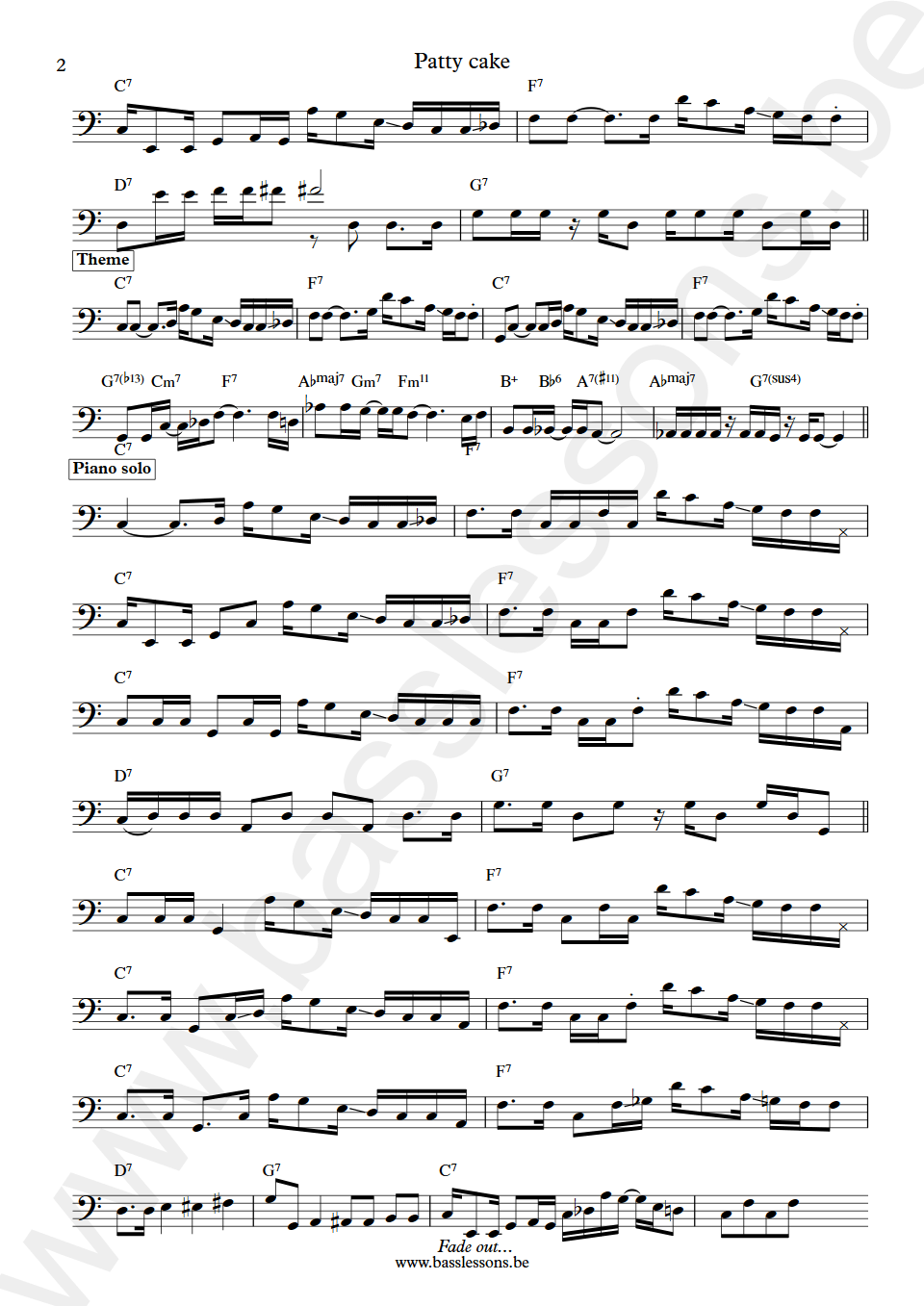 King Curtis Patty Cake Chuck Rainey bass transcription part 2