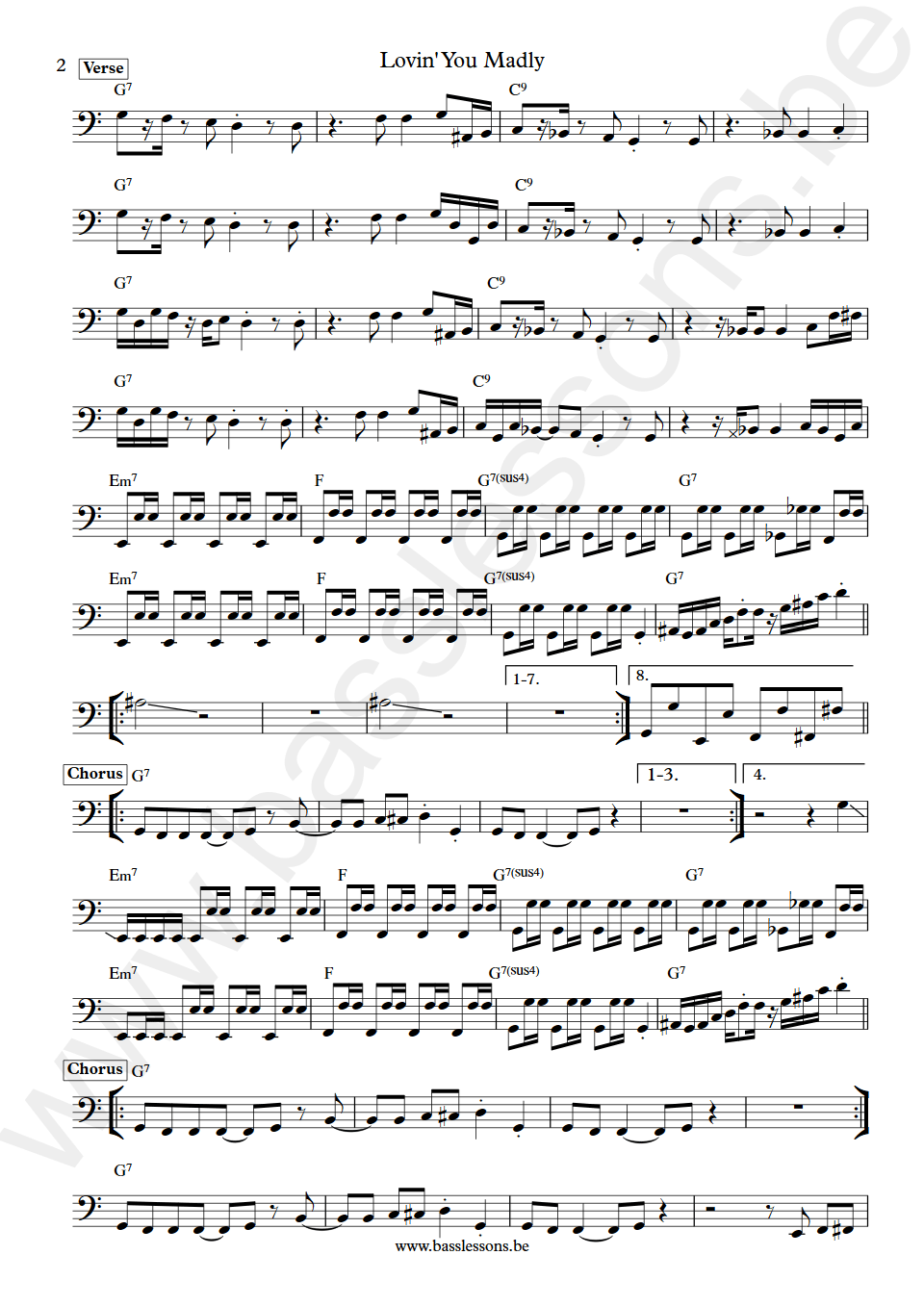 Narada Michael Walden loving you madly T.M. Stevens bass transcription part 2