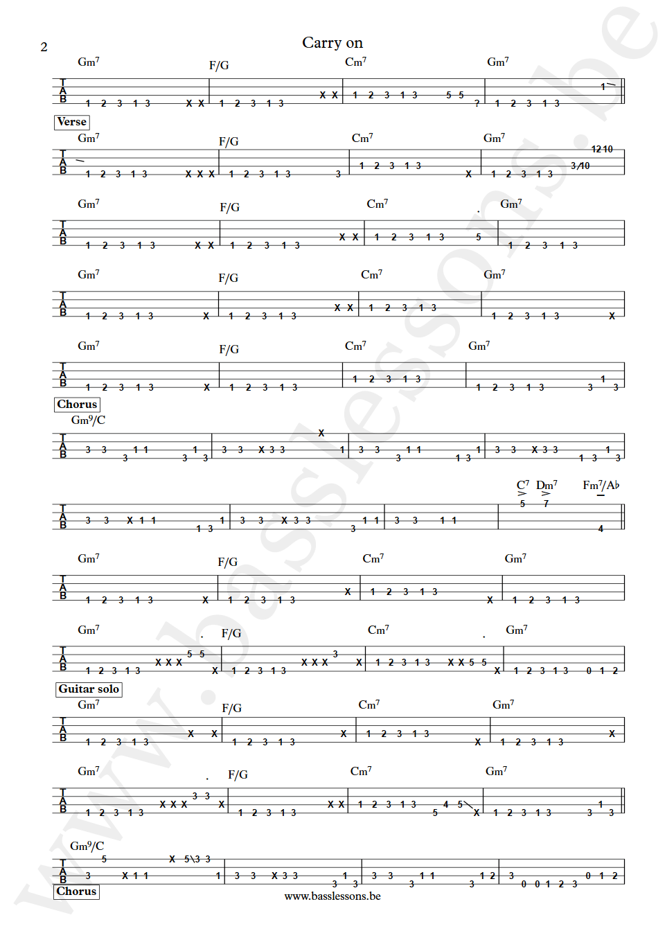 Narada Michael Walden Carry on T.M. Stevens bass tab part 2