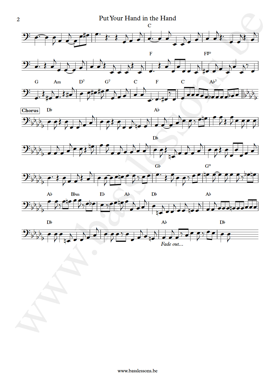 Donny Hathaway Put Your Hand in the Hand Chuck Rainey bass transcription part 2