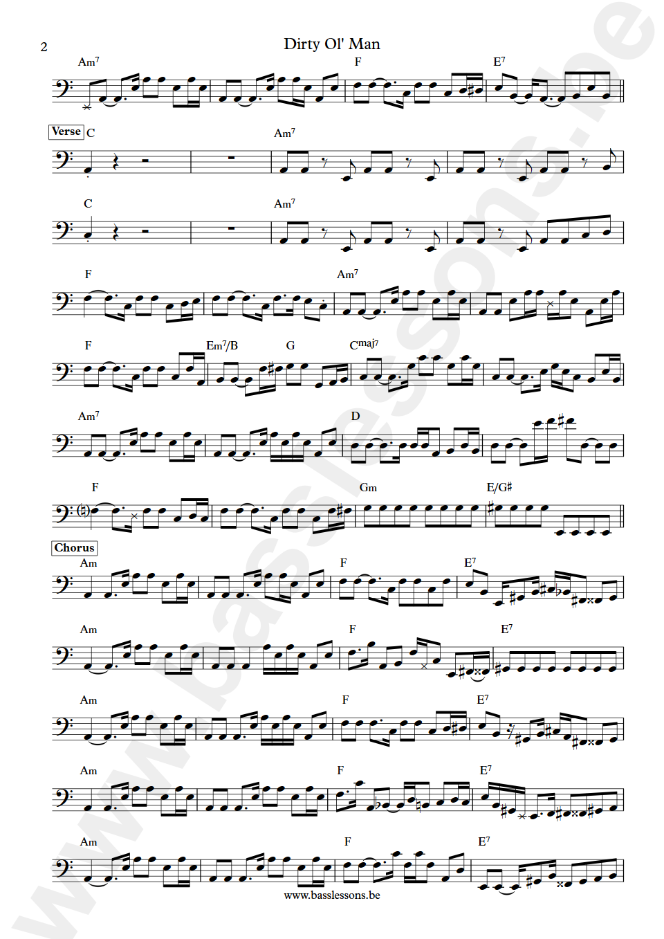 The Three Degrees Dirty Old Man Ronnie Baker bass transcription part 2