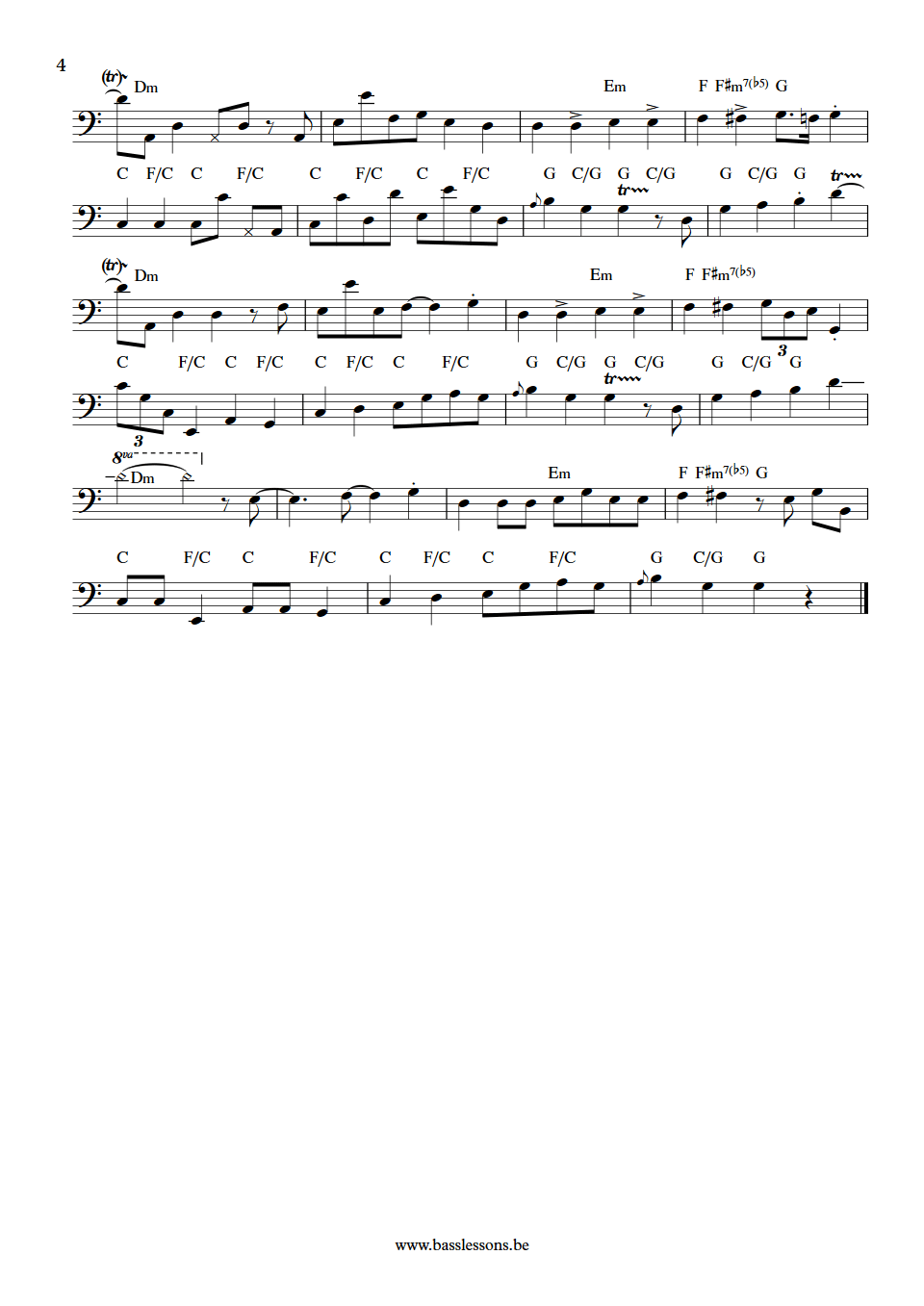 Wham Credit Card Baby Deon Estus bass transcription part 4