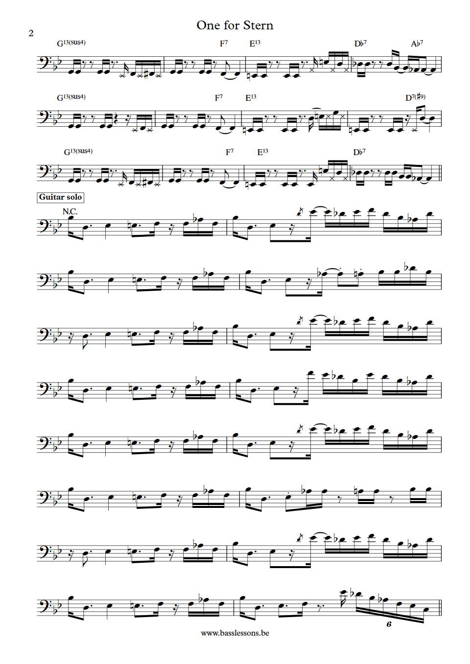 Cab One for stern Bunny Brunel Bass Transcription part 2