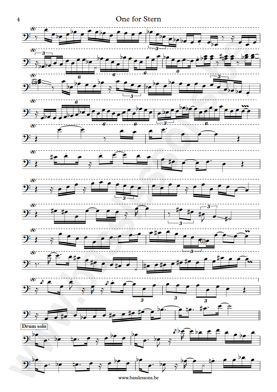 Cab - One for stern bass transcription
