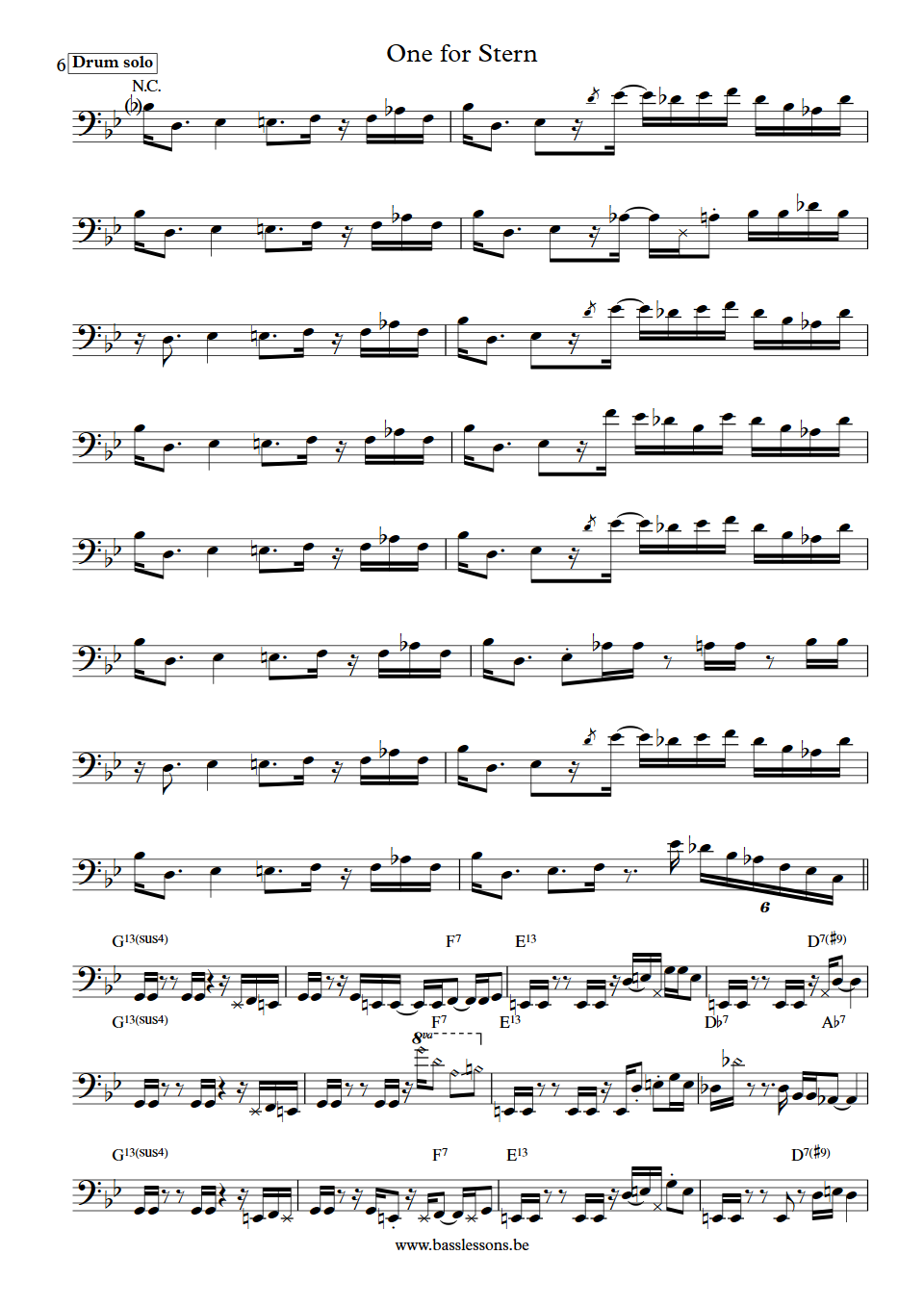 Cab One for stern Bunny Brunel Bass Transcription part 6