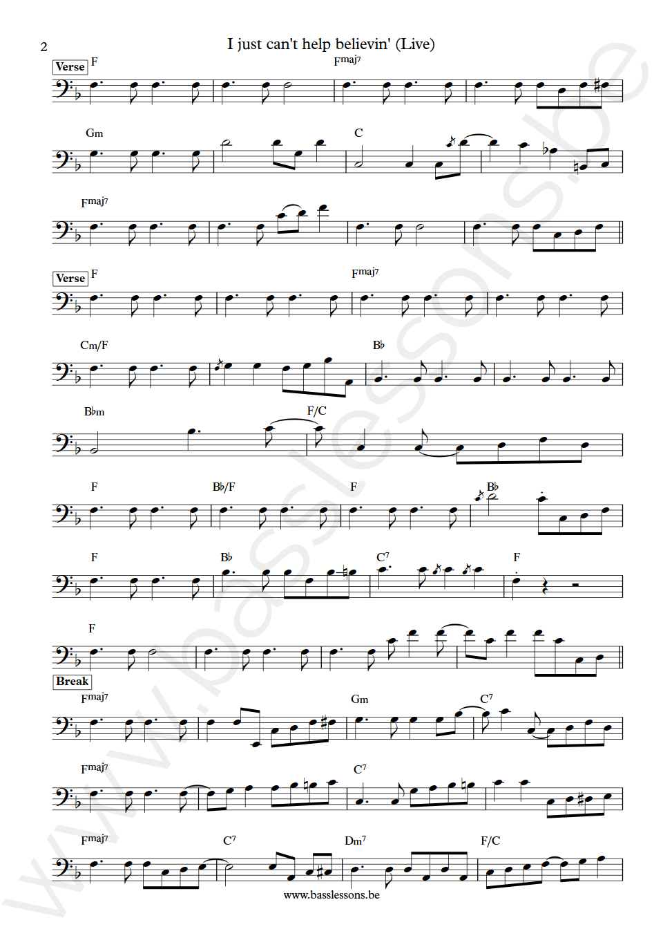 Elvis Presley I just cant help believing Jerry Scheff Bass Transcription part 2