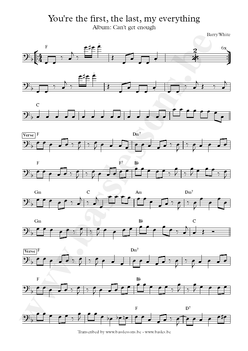 Barry White bass transcription