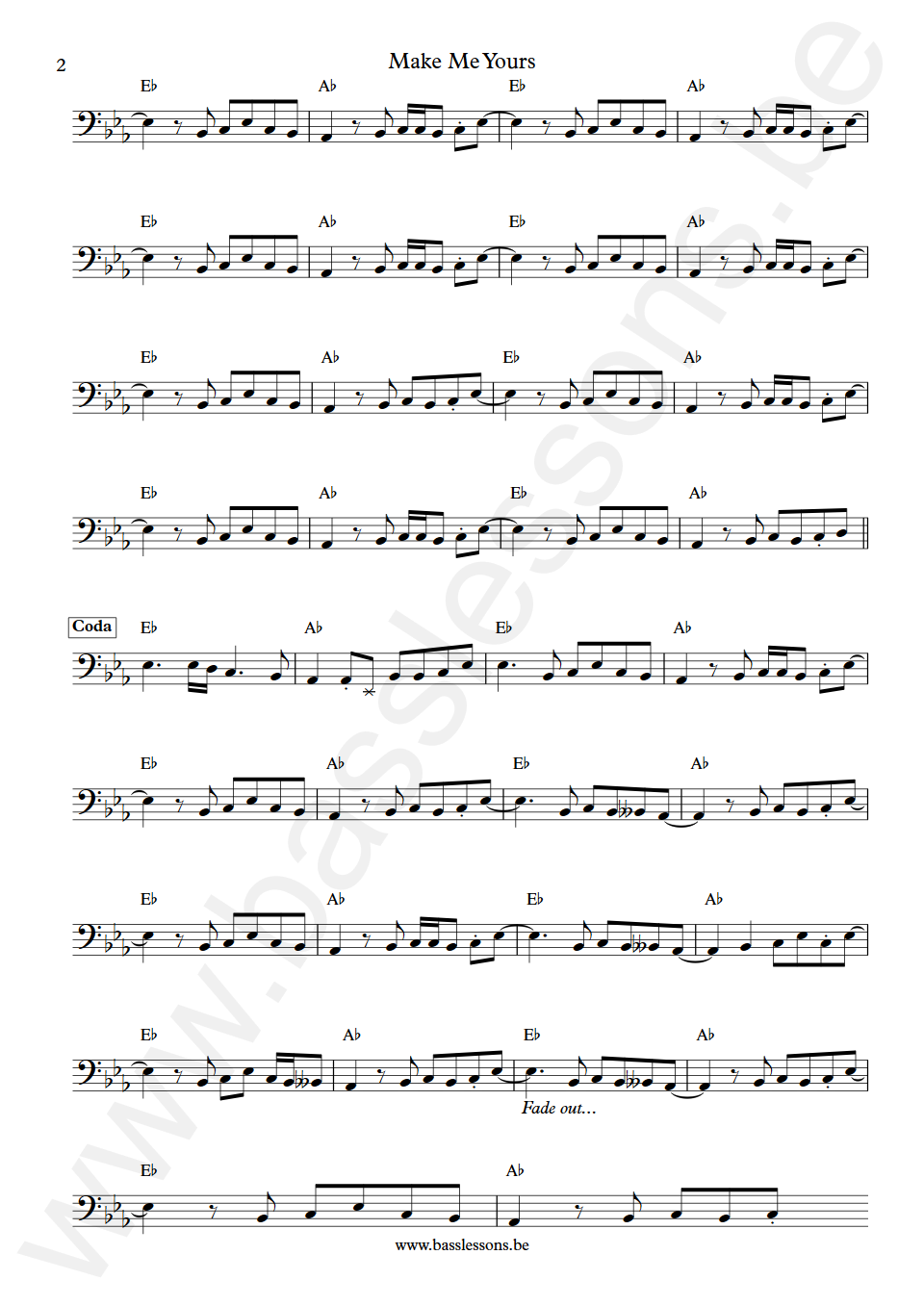 Bettye Swann Make Me Yours  Bass Transcription part 2