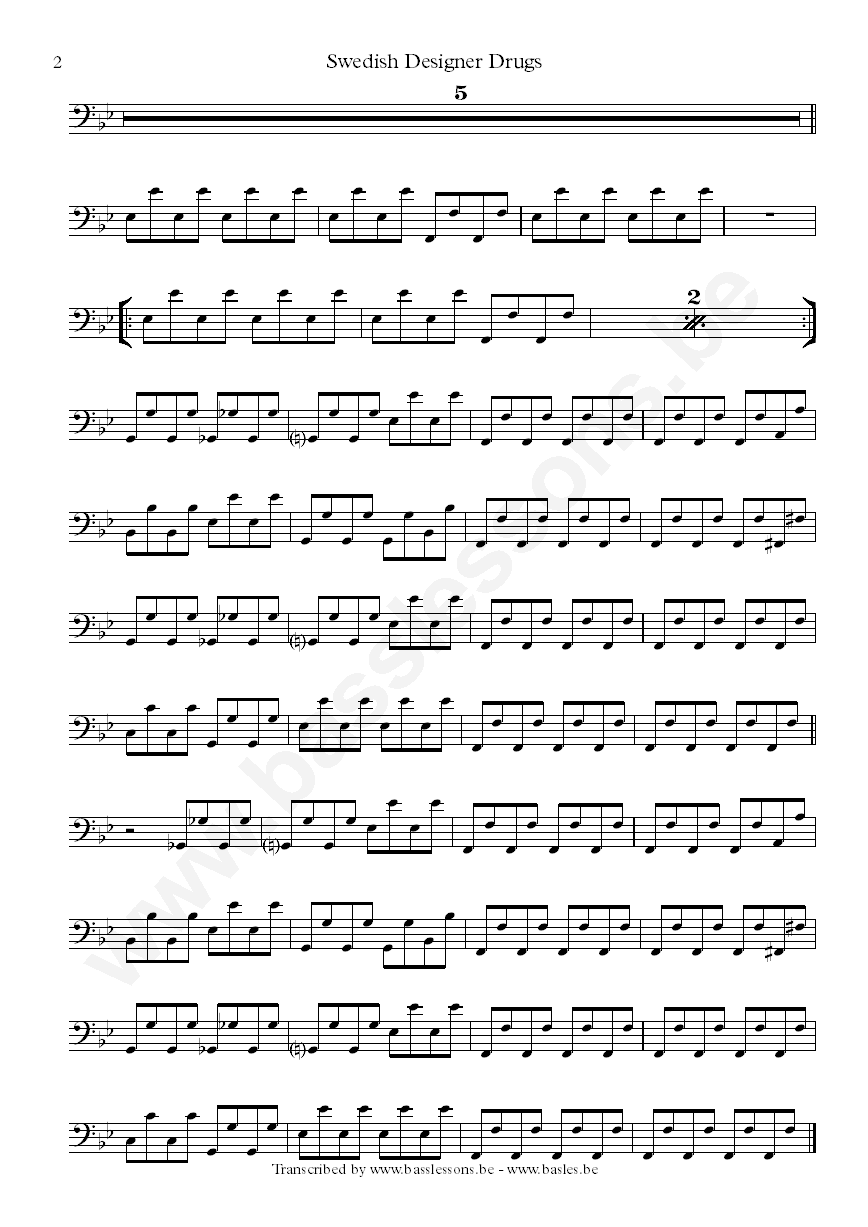 Daan Swedish Designer Drugs synth bass transcription part 2