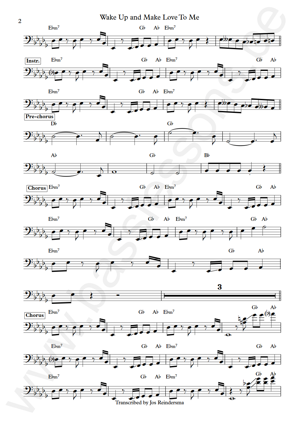 Ian Dury Wake Up and Make Love To Me Norman Watt-Roy Bass Transcription part 2