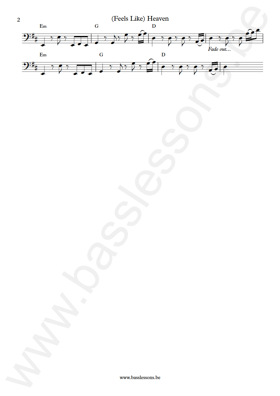 Fiction Factory (Feels Like) Heaven Graham McGregor Bass Transcription part 2