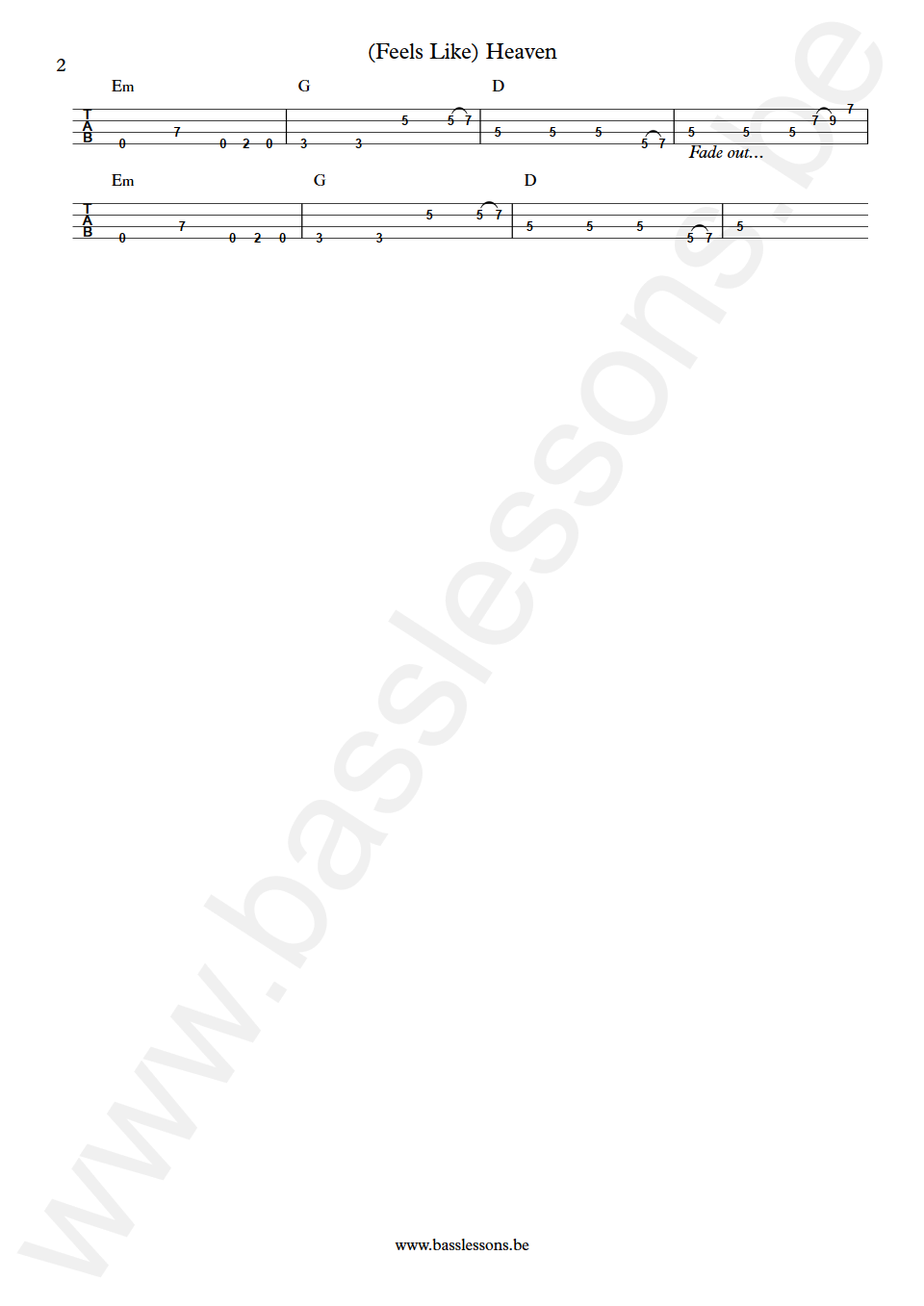 Fiction Factory (Feels Like) Heaven Graham McGregor Bass Tab part 2