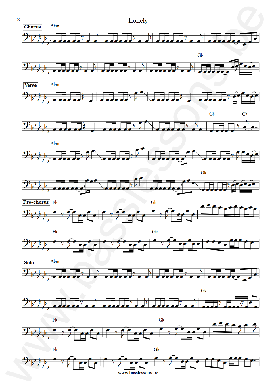 Crimson Glory Lonely Jeff Lords Bass Transcription part 2
